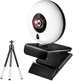 Yooyatt HD Webcam Streaming with Microphone and Built in Adjustable Ring Light 2K HD USB Web Camera...