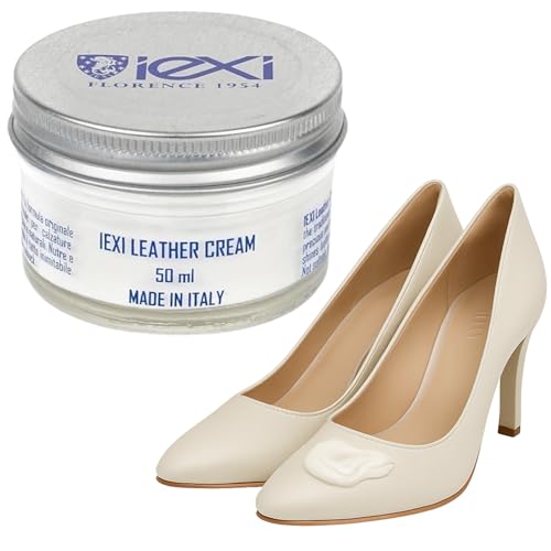 IEXI Crema brillante para zapatos de piel, fabricada en Italia, crema de cuero, 50 ml, cromatina nutritiva y revitalizante, crema para abrillantar, nutrir y mantener suave la piel, neutro, Talla única IEXI Crema brillante para zapatos de piel, fabricada en Italia, crema de cuero, 50 ml, cromatina nutritiva y revitalizante, crema para abrillantar, nutrir y mantener suave la piel, neutro, Talla única