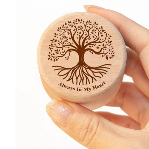 Small Wood Urn for Human Ashes, Tree of Life Wooden Box Urns for Ashes - Biodegradable Cremation Urns for Human Ashes or Pet Ashes, Pet Hair Keepsake Box