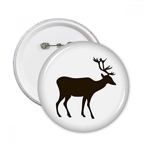 Badge cerf noir mignon diythinker lot de 5 boutons ronds idée cadeau créatif