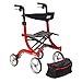 Drive Medical RTL10266 Nitro Euro-Style 4-Wheel Rollator Walker With Seat, Red