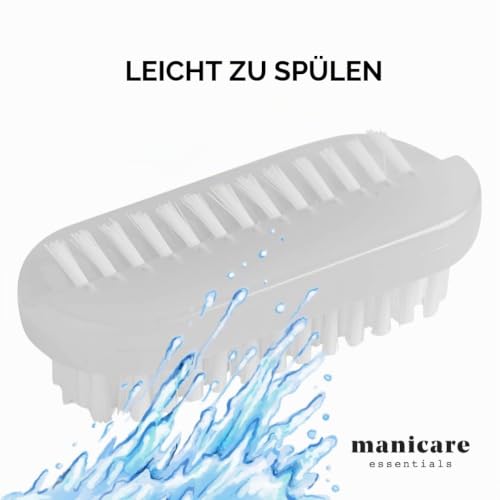 Manicare Nagelbürste Doppelseitig, Kunststoff Hand- und Nagelreinigungsbürste mit festen Borsten für Finger- und Zehennägel