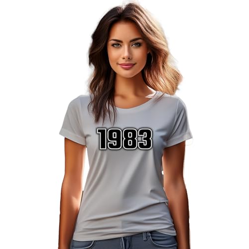 T-shirt femme 1983 gris chiné idéal pour un look décontracté au quotidien