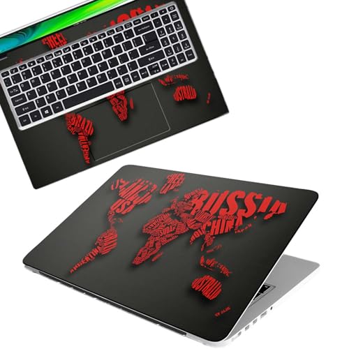 Image of Galaxsia World Map D15 Full Body Vinyl Laptop Skin /Sticker /Cover Upto 15.6 Inches Laptops Laminated-Removable-HD Quality Compatible for Hp-Dell-Sony-Lenovo-Asus etc.(15x10 Inches)