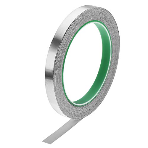 uxcell 10mm Aluminio Lámina Cinta Alta Temperatura Cinta para HVAC, Sellado, Parcheado Caliente Aire frío Conductos Adhesivo Cinta 20m /65 Pies Cover