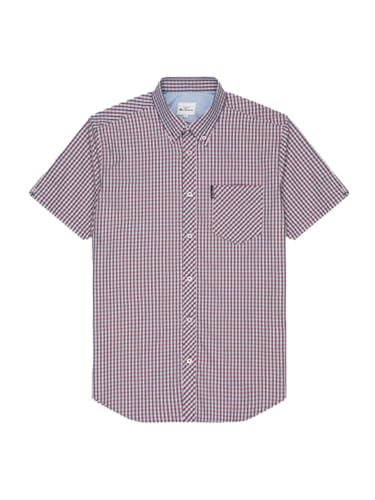 Ben Sherman Signature Gingham Check Camisa de manga corta para hombre (0059142) en 2 colores, 2XL-5XL, mango, 5XL