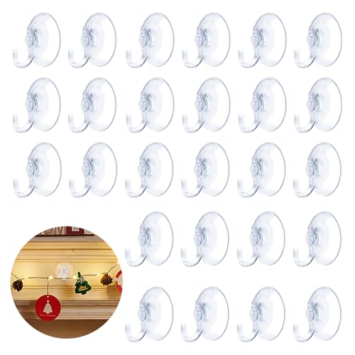 Svitzoot Lot de 50 Crochets à Ventouse Transparents 35MM - Sans Colle, Sans Forage - Mini Crochets d'Aspiration Étanches pour Salle de Bain et Décoration de Noël
