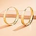 Chunky Gold Silver Hoop Earrings for Women Wide Flat Huggie Hoops Dangle Earrings Big Large Punk Smooth Surface Statement Earrings Fashion Jewelry (B Gold)