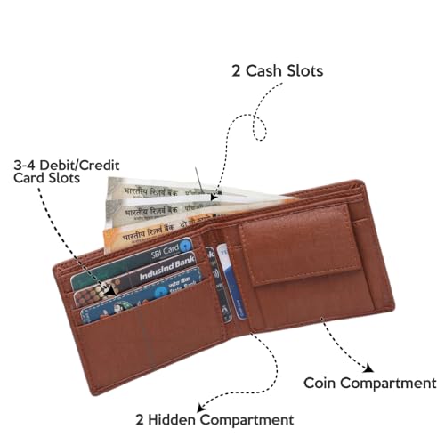 Image of Personalized Men's Wallet with Name & Metal Pen | Customized Slim Stylish Wallet with Charm | Gift for Men, Husband, Boyfriend, Father, Brother | Birthday, Anniversary, Teachers