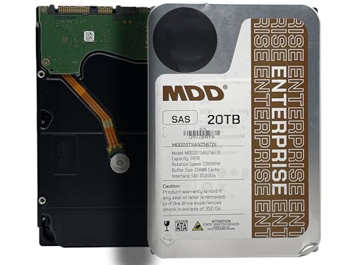 MDD MAXDIGITALDATA 20TB 7200RPM 256MB Cache SAS 12.0Gb/s 3.5inch Internal Enterprise Hard Drive (MDD20TSAS25672E) - [NOT a SATA HDD]