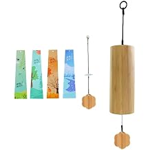 8 Tone 4 Chord Healing Harmony Wind Chimes - Soothing Healing & Meditation Sound, Bamboo Wind Chimes for Bedroom, Balcony, Outdoor Garden Patio Home Decoration C Chord Spring