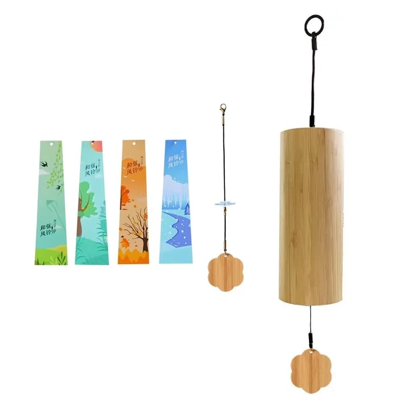 8 Tone 4 Chord Healing Harmony Wind Chimes - Soothing Healing & Meditation Sound, Bamboo Wind Chimes for Bedroom, Balcony, Outdoor Garden Patio Home Decoration (G Chord Winter)