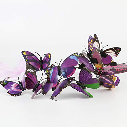 Minkissy Butterfly Headband Colorful Butterfly Decoration Adjustable Ribbon Crown Wreath for Bride Bridesmaid (Purple) - Image 4