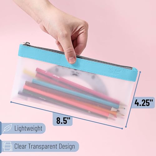 Image of Mr. Pen- Clear Pencil Pouch, 8.50 inchx4.25 inch, 6 Pack, Durable TPU Material | Medium Water-Resistant Pencil Bags with Smooth Zipper, Multipurpose Clear Pouch for Stationery, School, Office