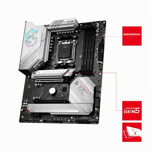 MSI MPG B650 Edge WiFi Mainboard, ATX - Unterstützt Ryzen 9000, 8000 & 7000 Serie Prozessoren, AM5-14 Duet Rail 80A VRM, DDR5 6600+MHz/OC… – Ansicht 6