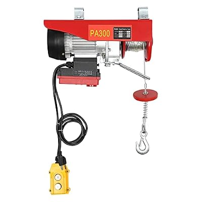 660LBS Elec Hoist with Wireless Remote Control & Single/Double Slings Electric Winch, Steel Elec Lift, 110V 2 in 1 Elec Hoist for Lifting in Factories, Warehouses, Construction Sites (660LBS)