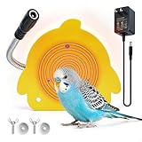 Bird Heater for Cage Parakeets Snuggle Up Heated Pad Bird Warmer for Parrot Parakeets Conure, Warm Bird Perch Stand Birds Cage Accessories and Supplies (Yellow)