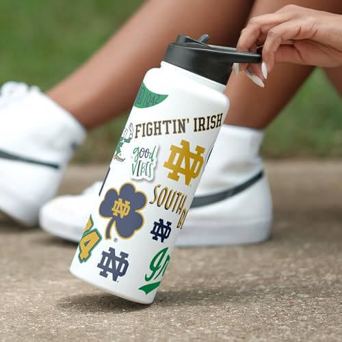 Image of Logo Brands NCAA Native 34 oz Quencher Water Bottle - | Local Icons Design | Double-Wall Insulated| Leak-Proof Lid & Built-In Straw