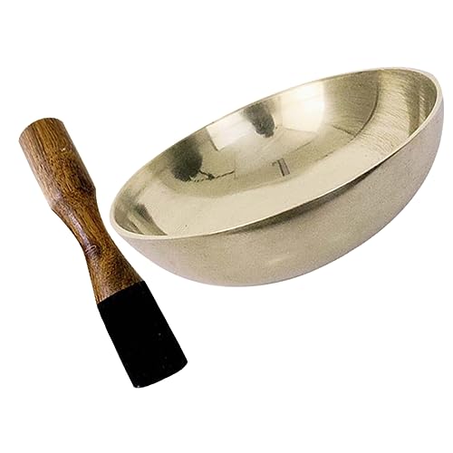 HANABASS 1 Set Metal Singing Bowl with Mallet Sound Bowl for Meditation Prayer and Yoga Serene Home Decor for Relaxation and Calm Atmosphere