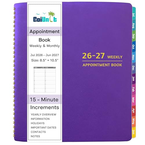 Libro de citas 26-27 morado para gestionar la agenda diaria de clínicas y despachos