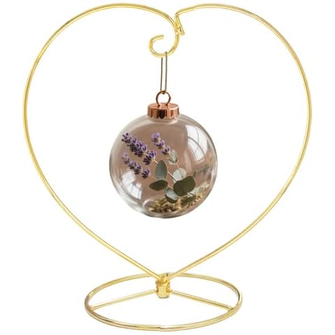 YY YEARCHY Ornament Display Stand for Hanging Glass Globe Ball, Air Plant Flower Holder (Gold, 9" x 8.8") Cover