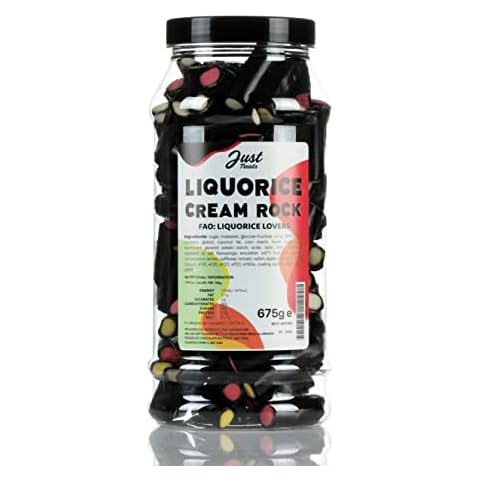 Liquorice Cream Rock 675g Gift Jar by Just Treats Sweet Shop Collection Cover