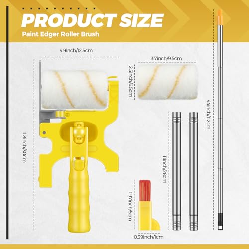 Leumoi 22 Paint Edger Kit Handheld Paint Edger Roller Brush with 10 Replacement Roller 10 Brush and Paint Extension Pole for Home Wall Ceiling Indoor Outdoor Painting