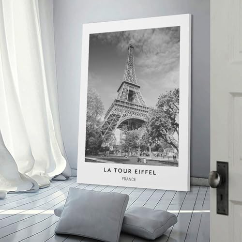 Tableau Tour Eiffel sur toile moderne salon chambre fille décoration murale 40x60 cm