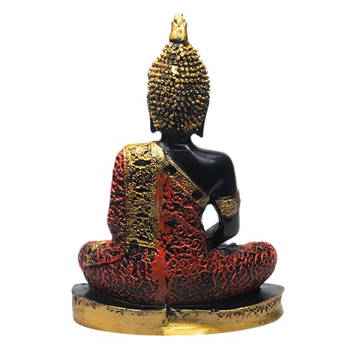 Image of Meditating Buddha Statue Showpiece, Gold Finish Decorative Resin Buddha Idol for Home Decor, Living Room, Office Desk, Meditation Room, Spiritual Gift, Tabletop Decorative Figurine