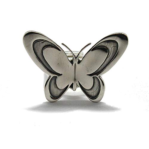 Bague en argent massif Papillon 925 taille ajustable pour femme - Bijou réglable R001847