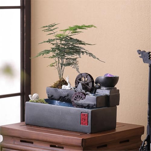 Fontaine bureau et table avec roue de méditation pour décoration zen - 6
