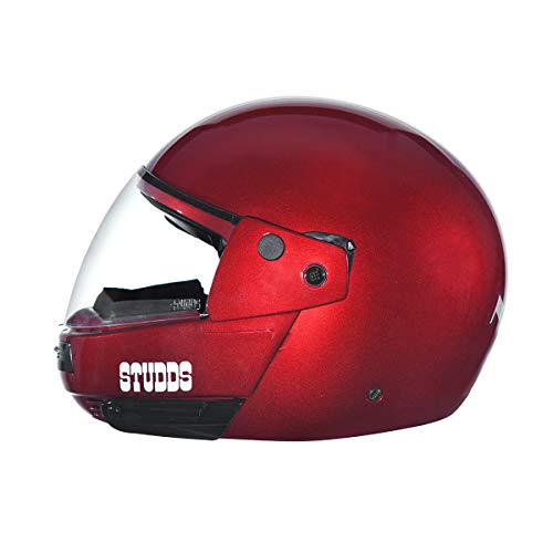 Image of Studds Ninja Pastel Plain Flip Up Full Face Helmet (Cherry Red, M)