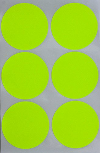 Royal Green Gommettes Étiquettes Autocollantes Rondes Jaune Fluorescent Environ 5cm (50mm) 12 Feuilles Paquet de 72 Cover