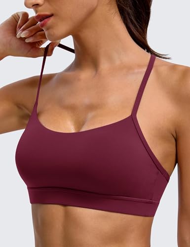 Image of BAYDI Clouduxi Y Back Sports Bra for Women - Padded Racerback Spaghetti Strap Low Impact Workout Yoga Bra, A-C Cups