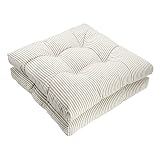 Titta Stripe Garden Patio Seat Cushion Square Chair Pad Home Floor Cushion 18 Inch Window Pad Set of