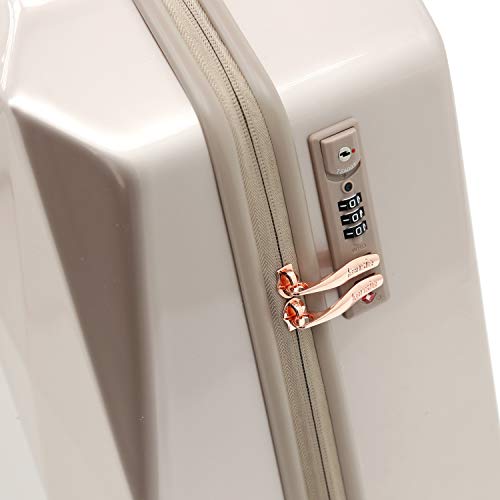 Kensie Women's 3D Gemstone Tsa Lock Hardside Spinner Luggage, Lightweight, Telescoping Handles, Tsa-Approved, Rose Gold, 2 Piece Set (28"/20") #TOP4