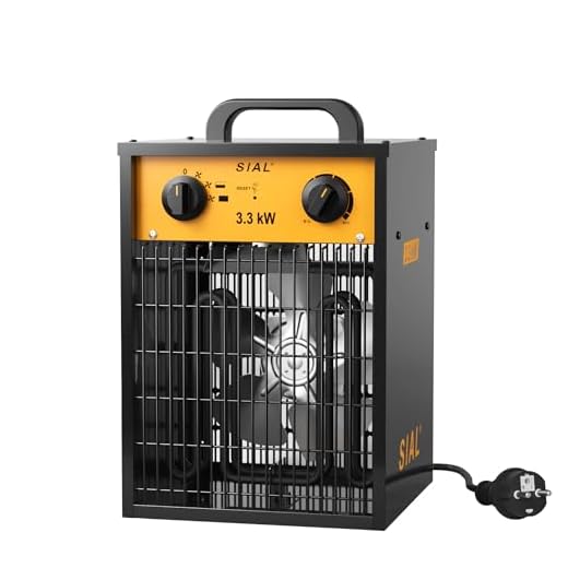 SIAL Calefactor 3300 W - Radiador Electrico - Calentador Industrial - 3 Niveles de Calor - Termostato & Protección contra Sobrecarga - Ventilador de Calefacción para Uso Interior y Exterior