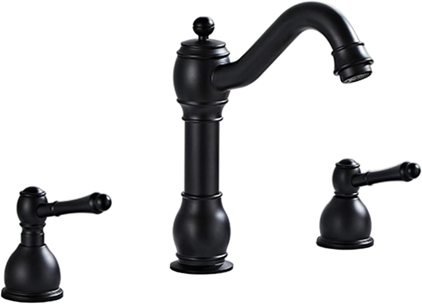 Robinet de lavabo 3 trous rétro en laiton antique chic pour salle de bain