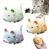 Xoeryoy 3Pcs Cat Mouse Toy, Interactive Self-Moving Cute Electric Cat Toy Mouse with Sound, Fun Wear Resistant Pet Supplies for Home