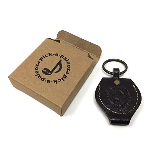 Pick-A-Palooza DIY Guitar Pick Punch Leather Key Chain Pick Holder - Brown