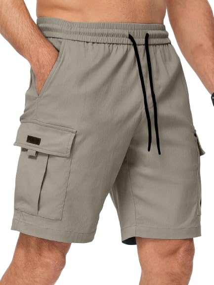 Image of Vogaan Men's Cotton Blend Multi Color Cargo Shorts | Regular Fit | 5 Pocket Casual Utility Shorts