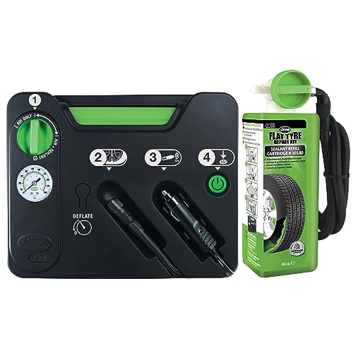 Image of Slime 50129 Flat Tyre Puncture Repair, Emergency Kit, Includes Sealant and Tyre Inflator Pump, Suitable for Cars and Other Highway Vehicles, 10 min fix