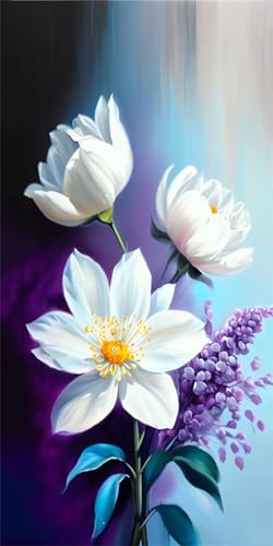 Fleur Diamant Painting Kit 5D pour décoration intérieur de salon | Activité manuelle adultes