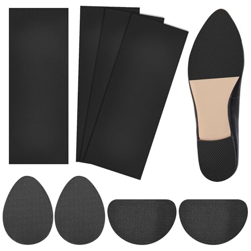 8Pcs Anti Rutsch Sohle Pads, Rutschfester Gummischuhboden Schuhsohlen Reparatur Set Selbstklebende Schuhsohlen Protektoren Gummisohlen zum Aufkleben für Alle Größen Anti Rutsch Geräuschreduzierung