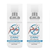 Moskinto Moskito Care 14hr Travel Size Bug Spray, Powerful Moisturizer Mosquito Spray for Kids & Adults, Indoor & Outdoor Use, Non-Greasy, Water-Resistant, 1 oz (2 Pack)