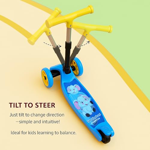 Image of VGRASSP 3 Wheel Skate Scooter for Kids with PVC Wheels, Foldable & Height Adjustable Handlebar, Rear Brake - Outdoor Kick Cycle for Boys & Girls - (Narrow Wheels)