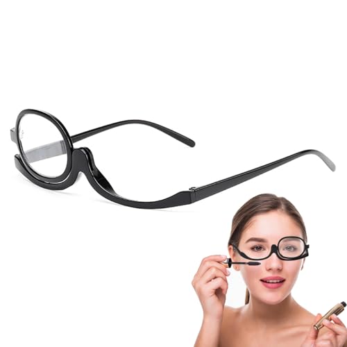 Zovator Makeup Reading Glasses for Women, +3.5 Magnifying Cosmetic Reading Glasses 350 Degrees Rotatable Make up Glasses Eye Makeup Glasses Make Up Glasses Flip 3.5 for Women Girls(Black, 3.5)