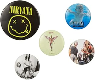 Nirvana (Iconic) Badge Pack from Pyramid International Officially Licensed Set contains 4 x 25mm badges and 1 x 32mm badge