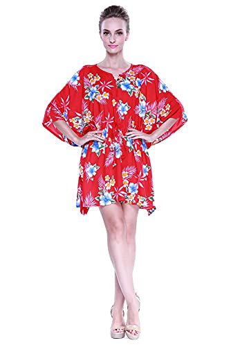 Image of Matchable Family Hawaiian Luau Men Women Girl Boy Clothes in Hibiscus Red