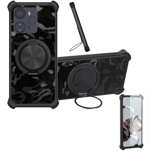 Case Compatible for Vocal V01 Phone Case Cover [with 1* Tempered Glass Screen Protector] Hybrid Case[360°Ring Support, Magnetic] CX-26-HEI